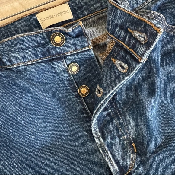 Favorite Daughter Olympia Flare Jeans High Dark Denim Blue Button Fly Retro 29 - Picture 11 of 16